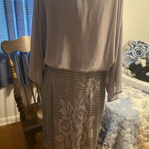 Gray silver dress with fringe nwt. Size 18.